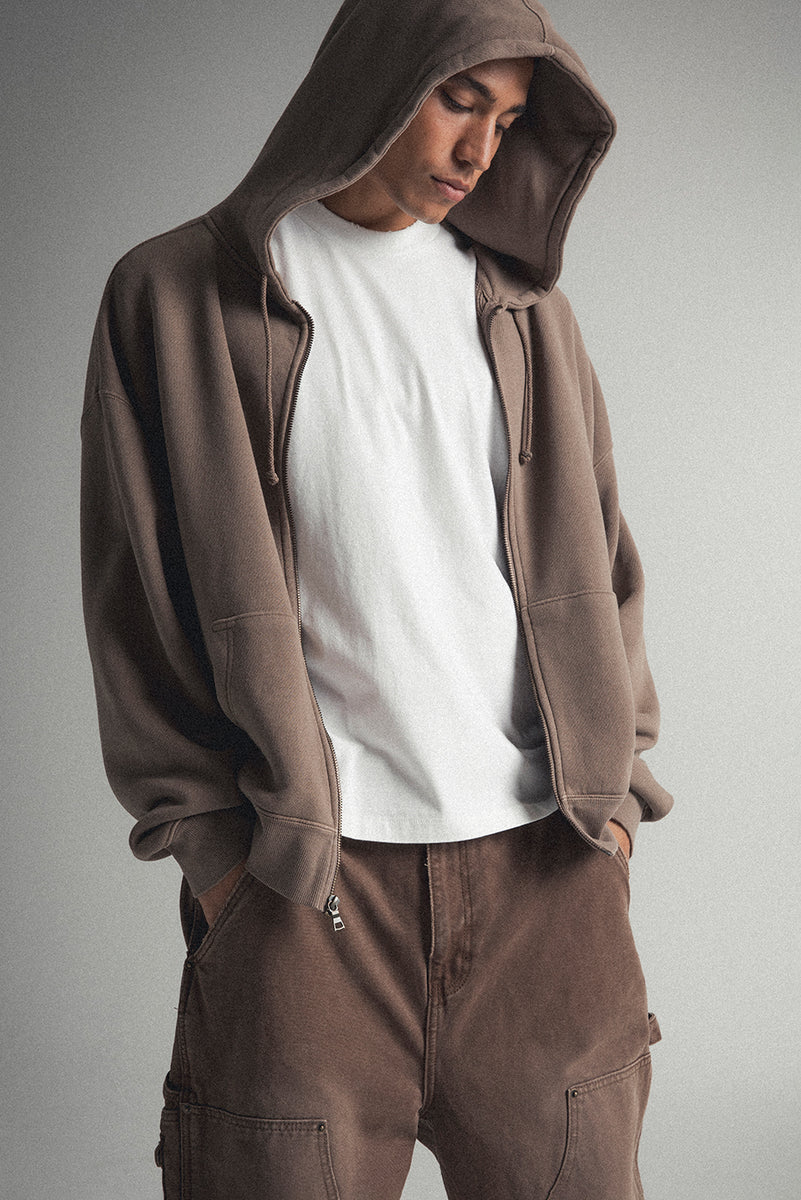 CORE ZIP HOODIE in VINTAGE BROWN – Elwood Clothing