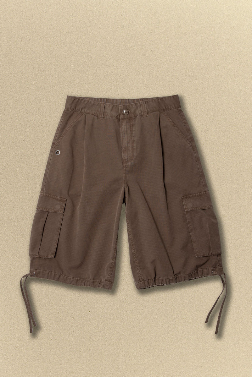 BAGGY CARGO SHORT in VINTAGE BROWN – Elwood Clothing