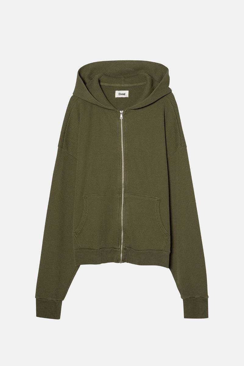 Elwood Thermal Zip Hoodie Vintage Olive S