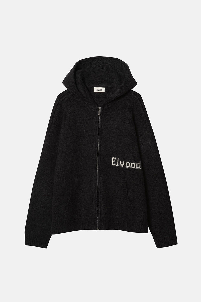 KNIT ZIP SWEATER in BLACK – Elwood Clothing