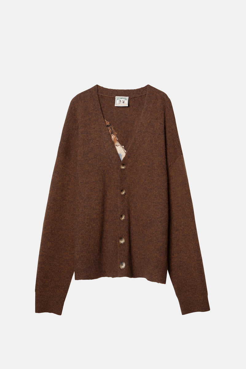 full zip motif cardigan(unisex)/brown | KNUTH MARF