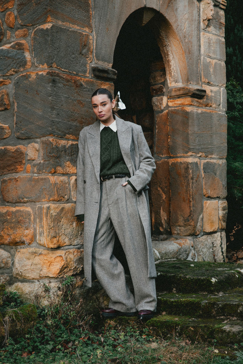 HERITAGE PANT in GREY HERRINGBONE – Elwood Clothing