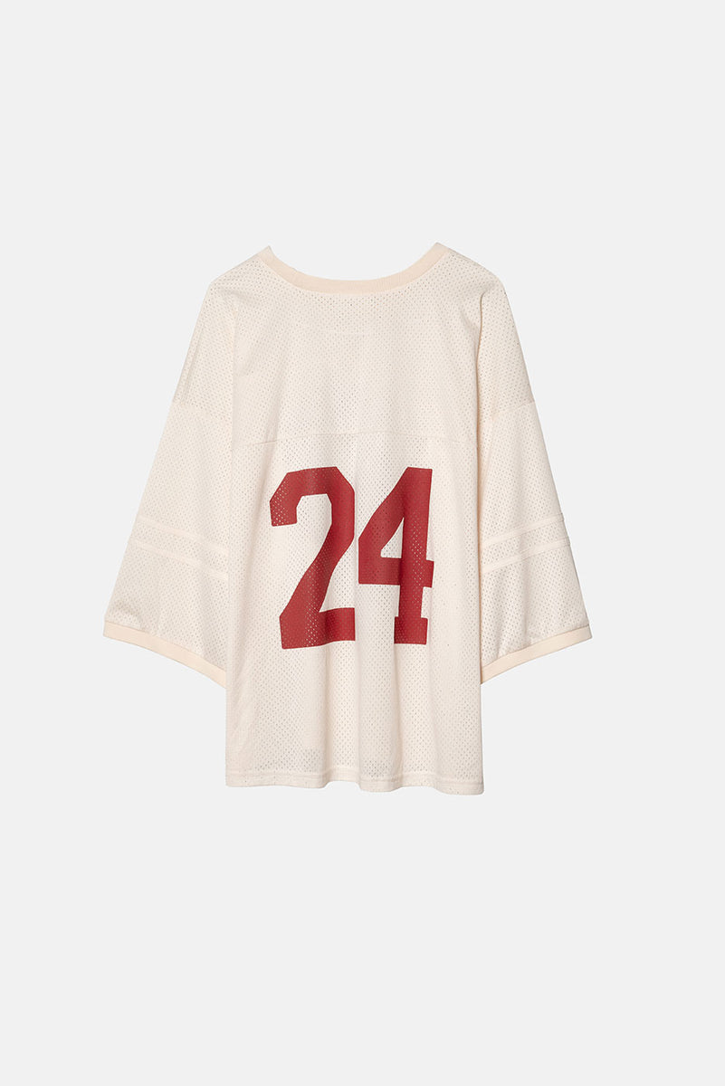 応援グッズ OVERSIZED C-MESH BASEBALL SHIRT size L MESH PRACTICE JERSEY in FIELD WHITE – Elwood Clothing