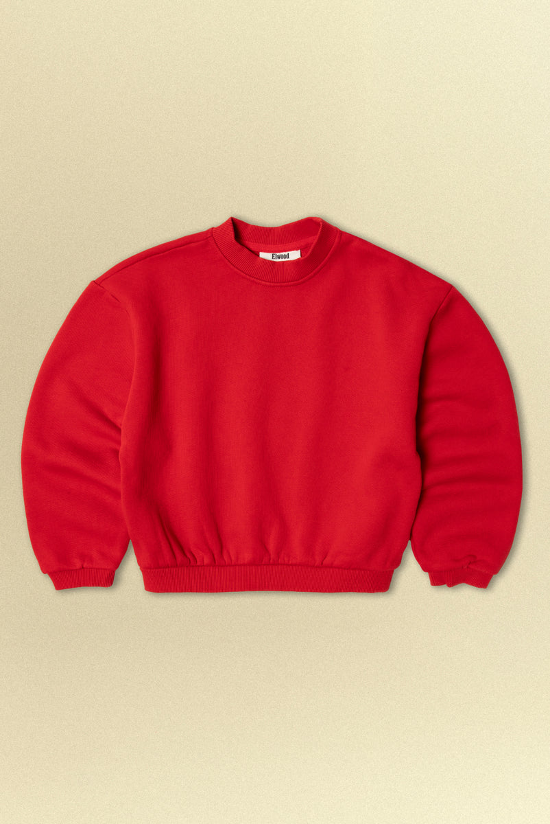 KIDS OVERSIZED CORE CREWNECK in RED – Elwood Clothing