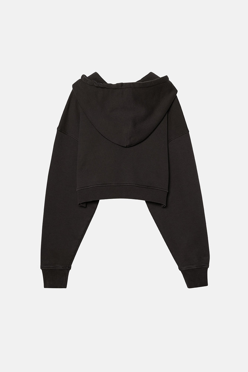 BABYDOLL CROP ZIP HOODIE 2.0 in VINTAGE BLACK – Elwood Clothing BABYDOLL CROP ZIP HOODIE 2.0 in VINTAGE BLACK – Elwood Clothing