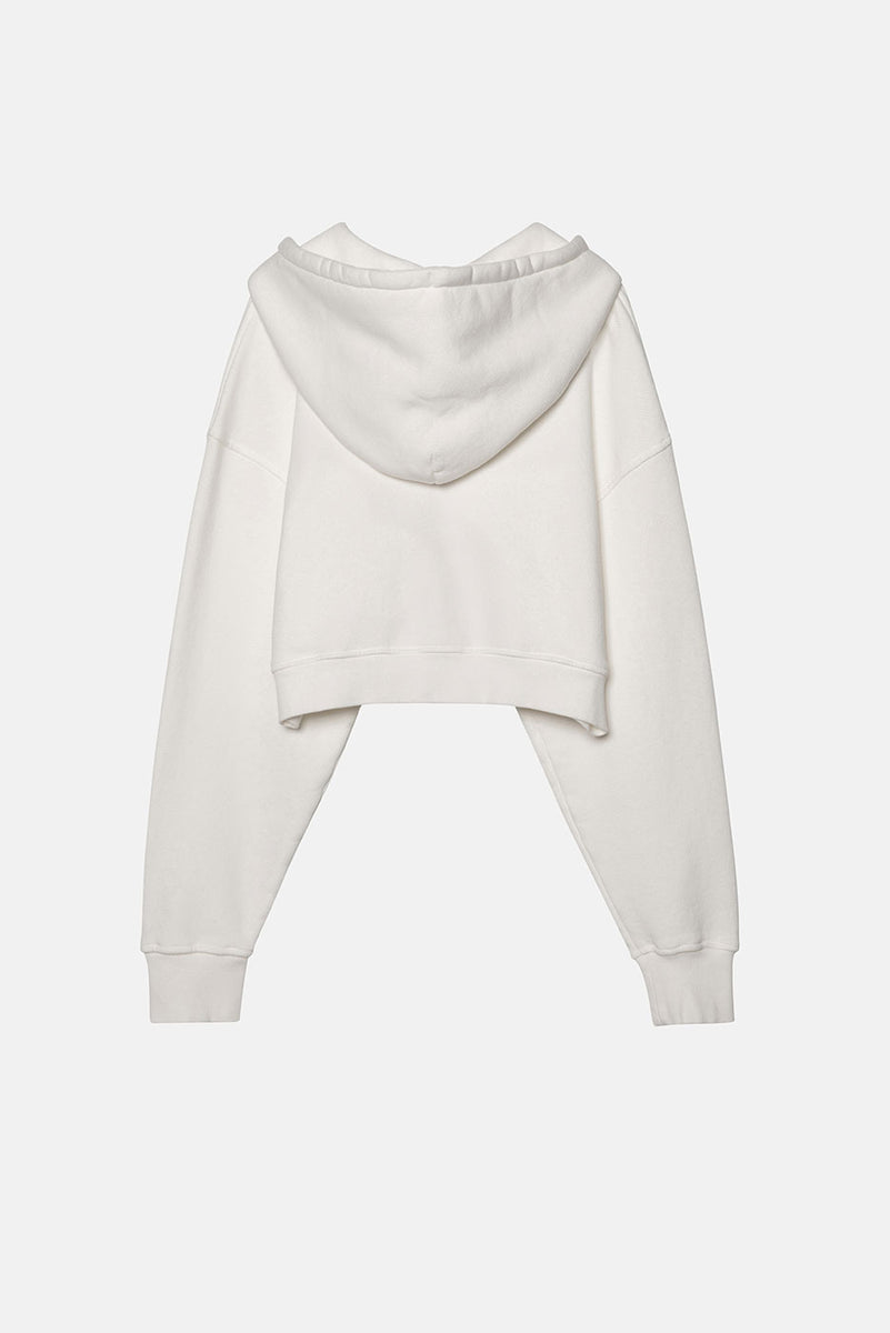 トップス double zip short hoodie BABYDOLL CROP ZIP HOODIE in VINTAGE WHITE – Elwood Clothing