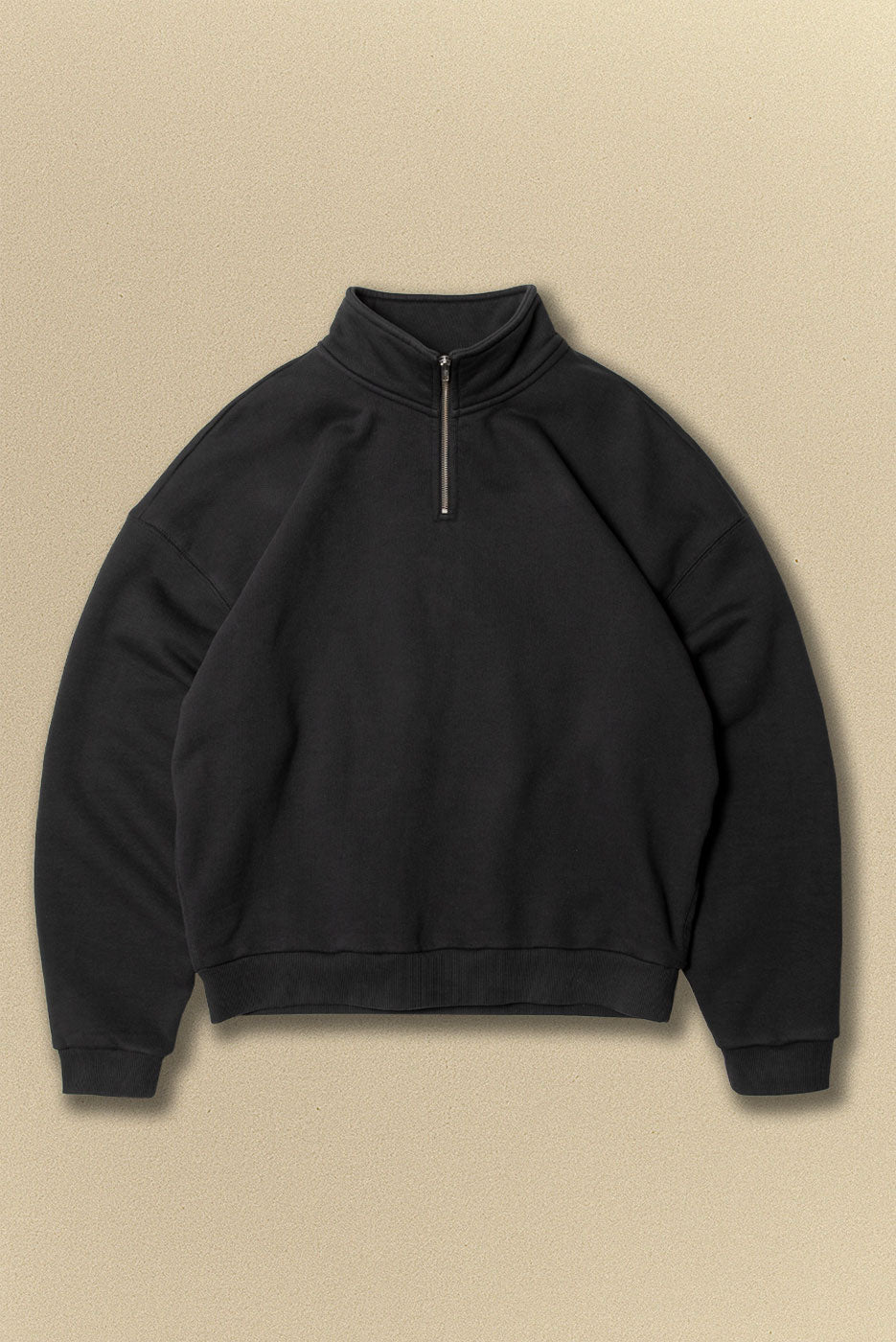 OVERSIZED CORE QUARTER ZIP in VINTAGE BLACK – Elwood Clothing