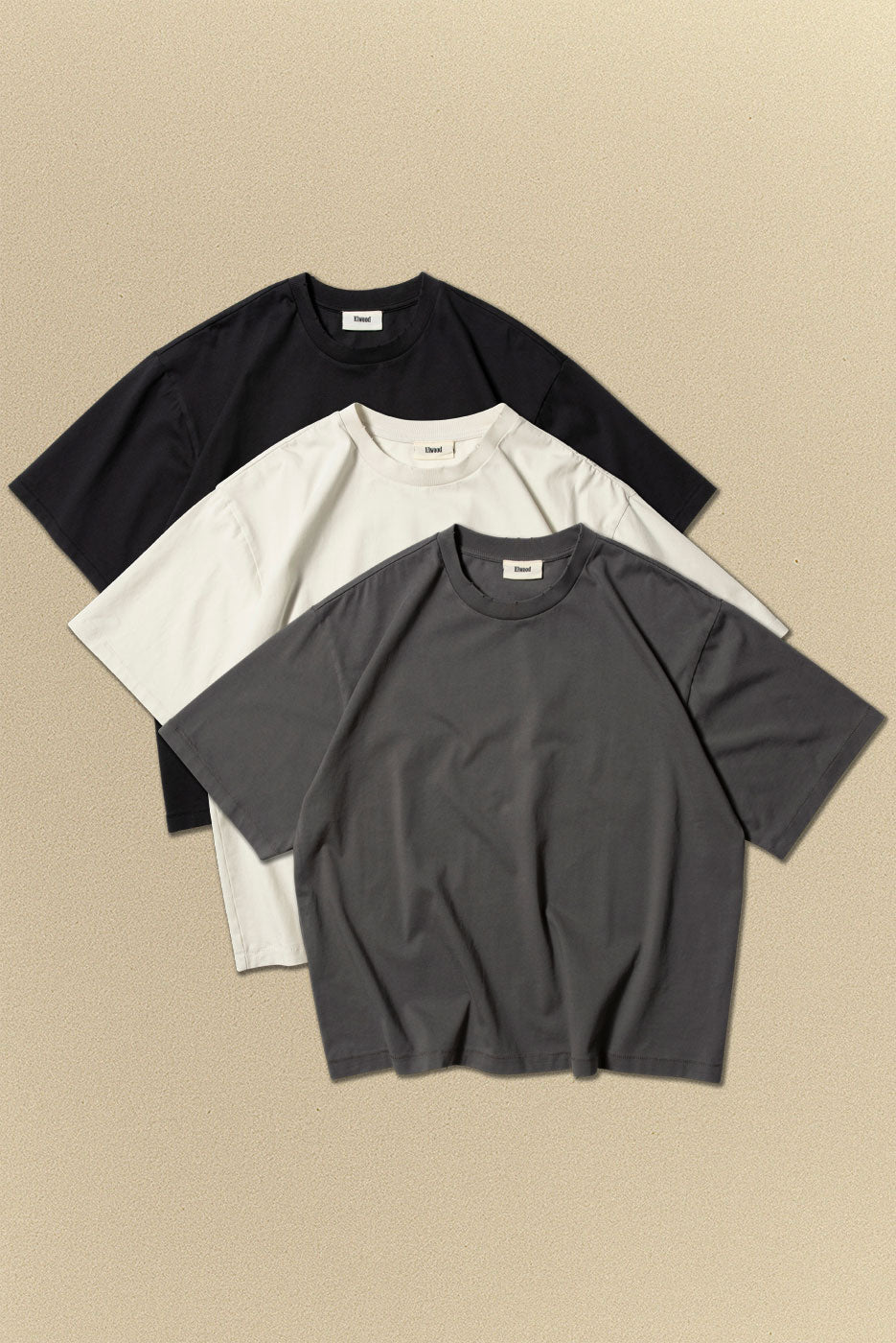 CORE TEE 3 PACK in VINTAGE BLACK + GREY + WHITE – Elwood Clothing