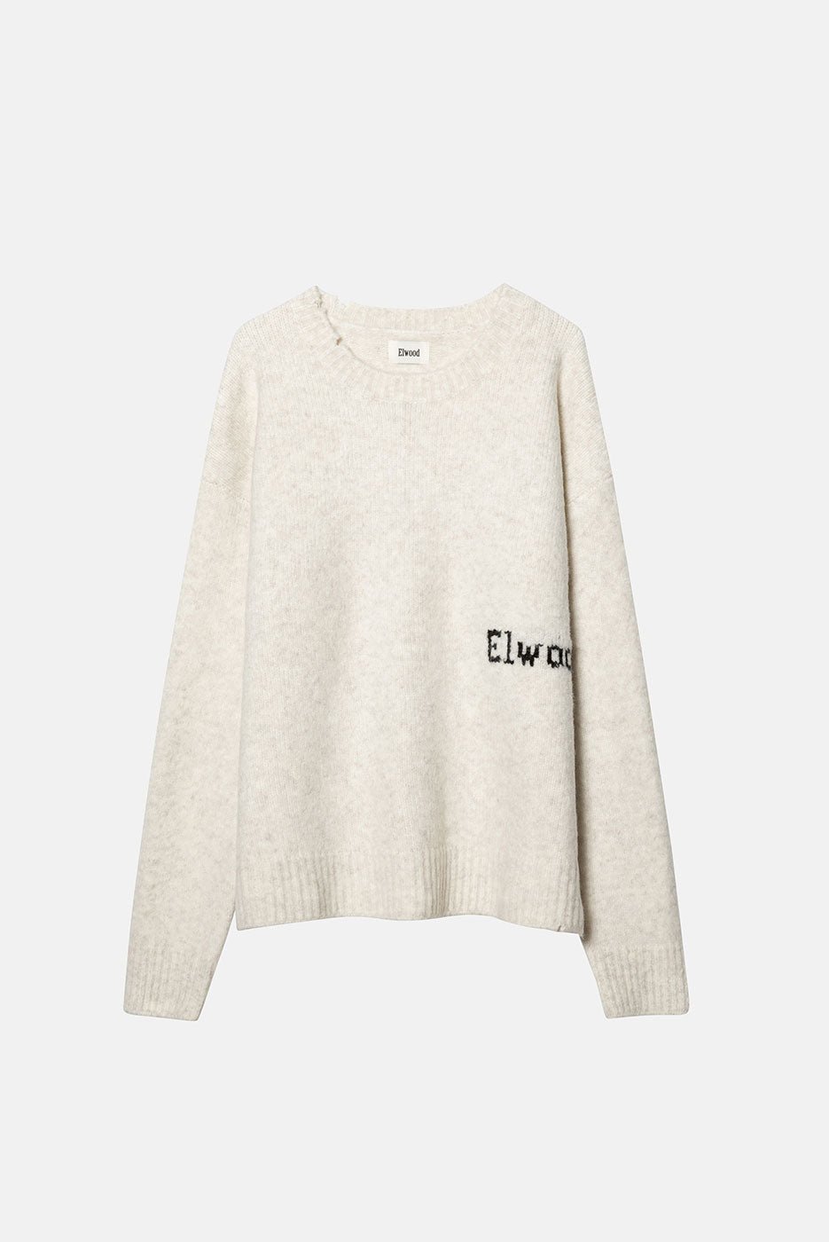 KNIT CREWNECK SWEATER in SNOW – Elwood Clothing