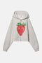 STRAWBERRY ZIP RECTANGLE HOODIE