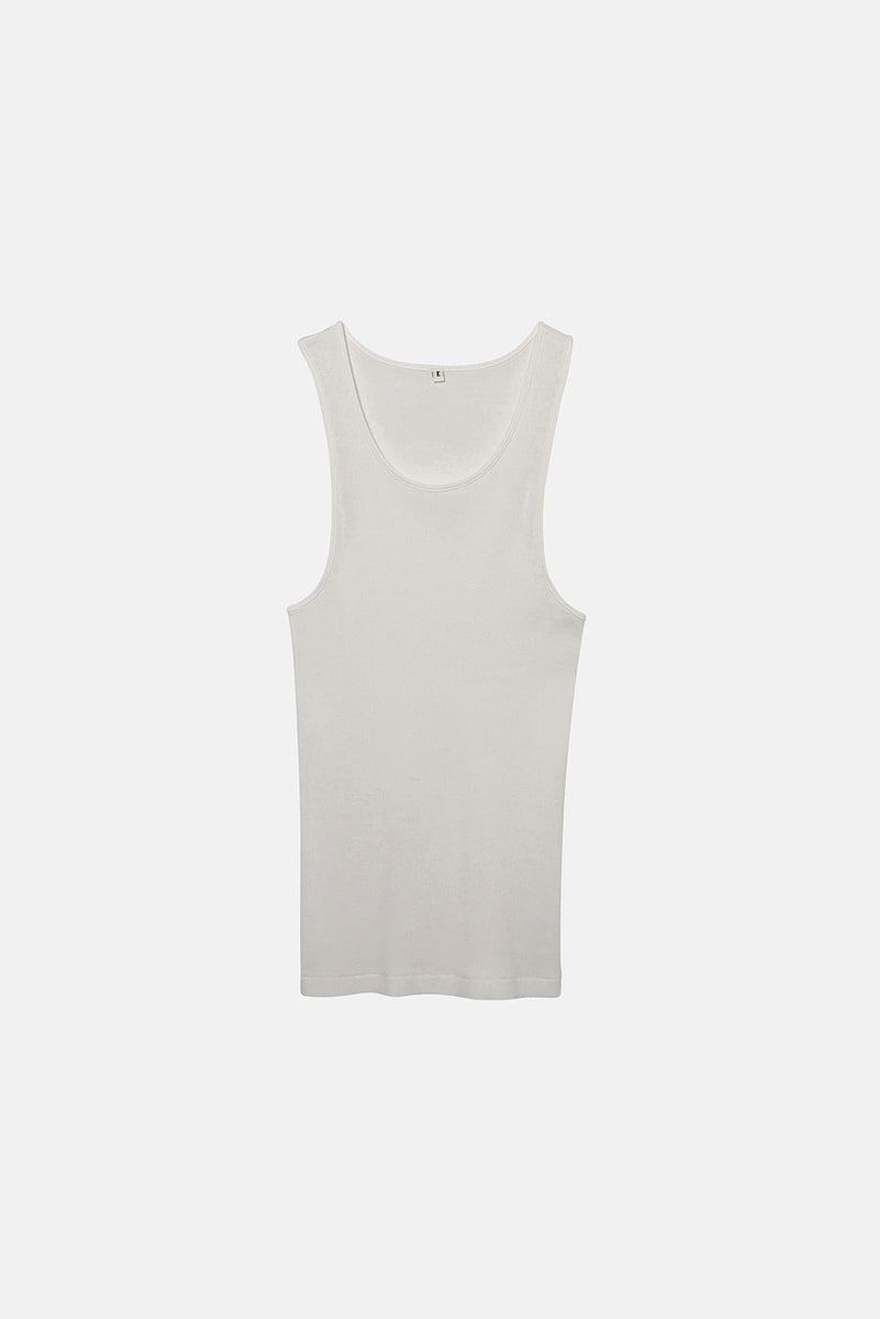 MALIBU TANK in AGED WHITE RIB – Elwood Clothing