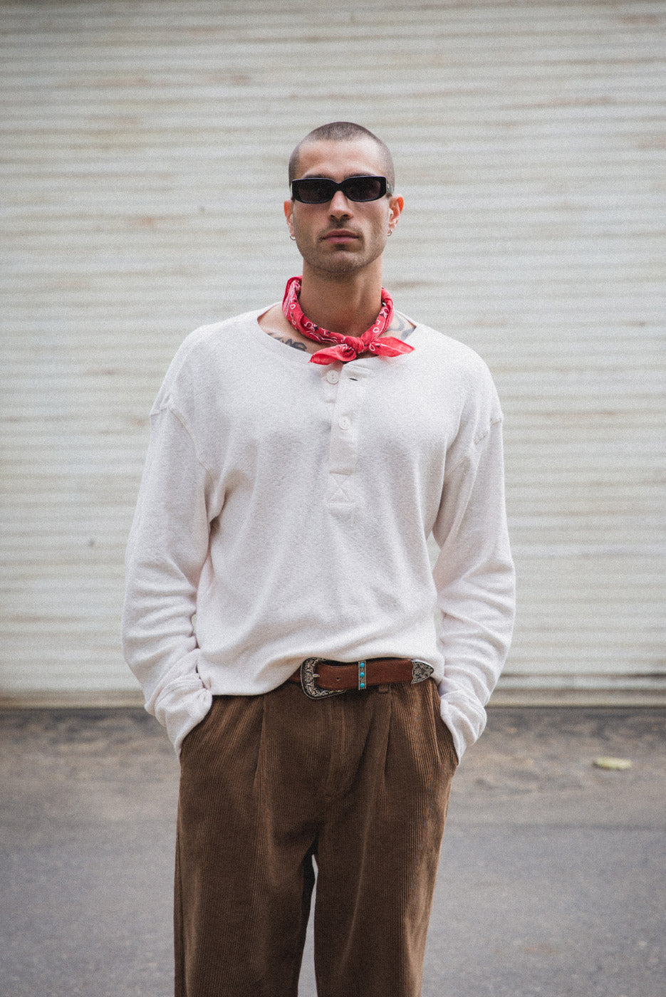 MILITARY HENLEY in WHITE OAK Elwood Clothing