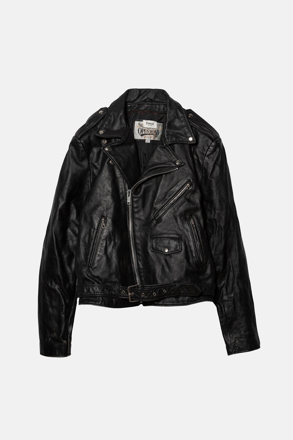 VINTAGE LEATHER JACKET BLACK - XL