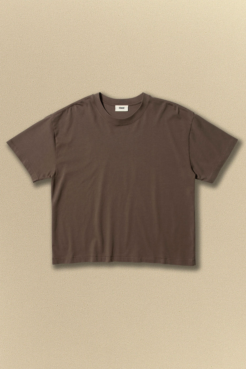トップス house on the hill s/s tee dark brown 120 CROP HILL TEE in VINTAGE BROWN – Elwood Clothing