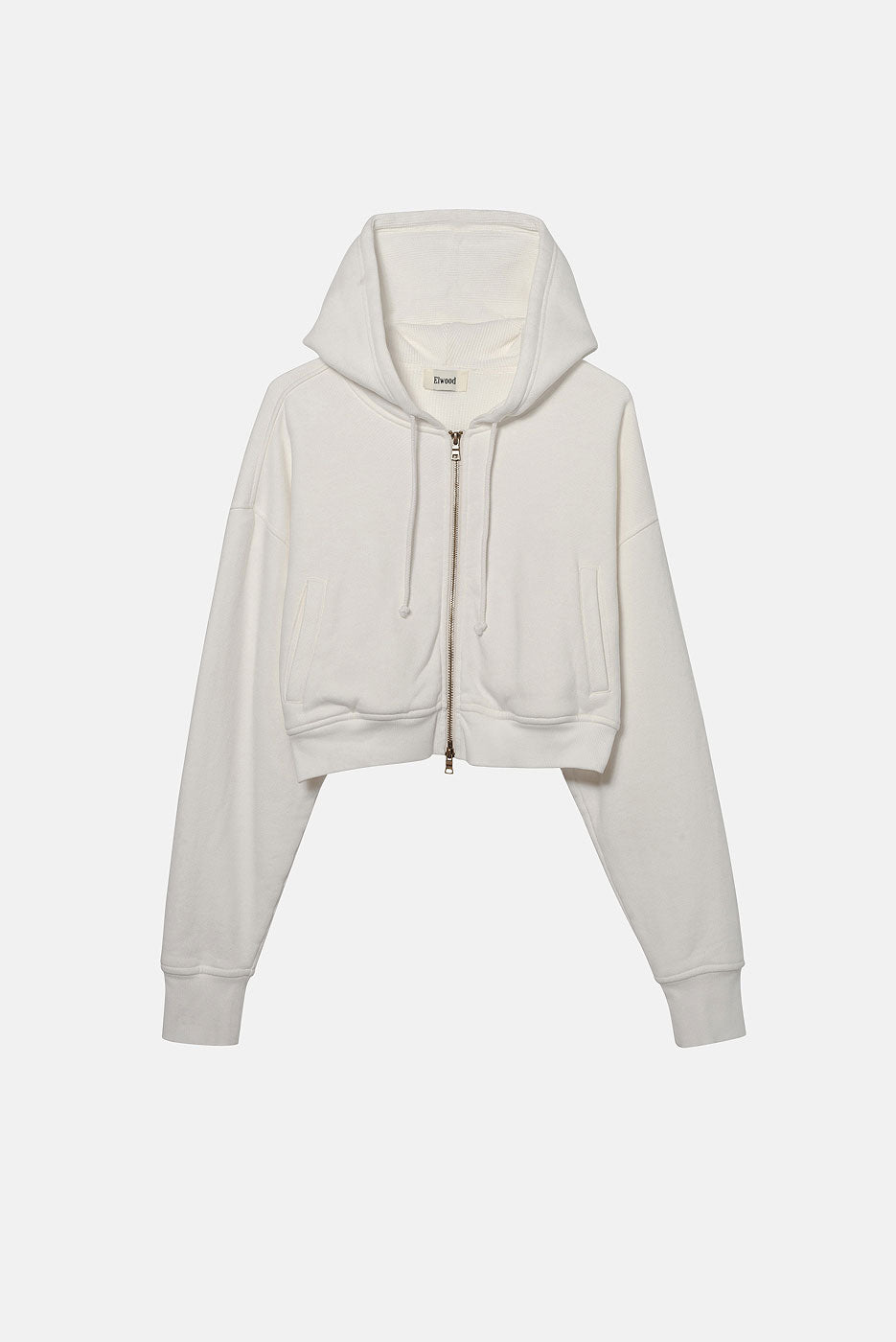 Cropped white zip up jacket hotsell