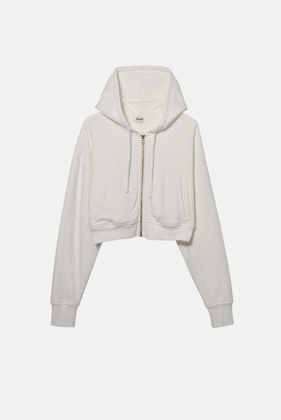 White hoodie for girls with animal print from The Land Of