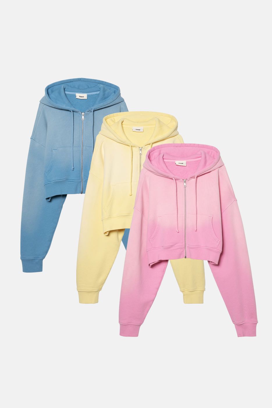 BABYDOLL CROP ZIP HOODIE 3 PACK