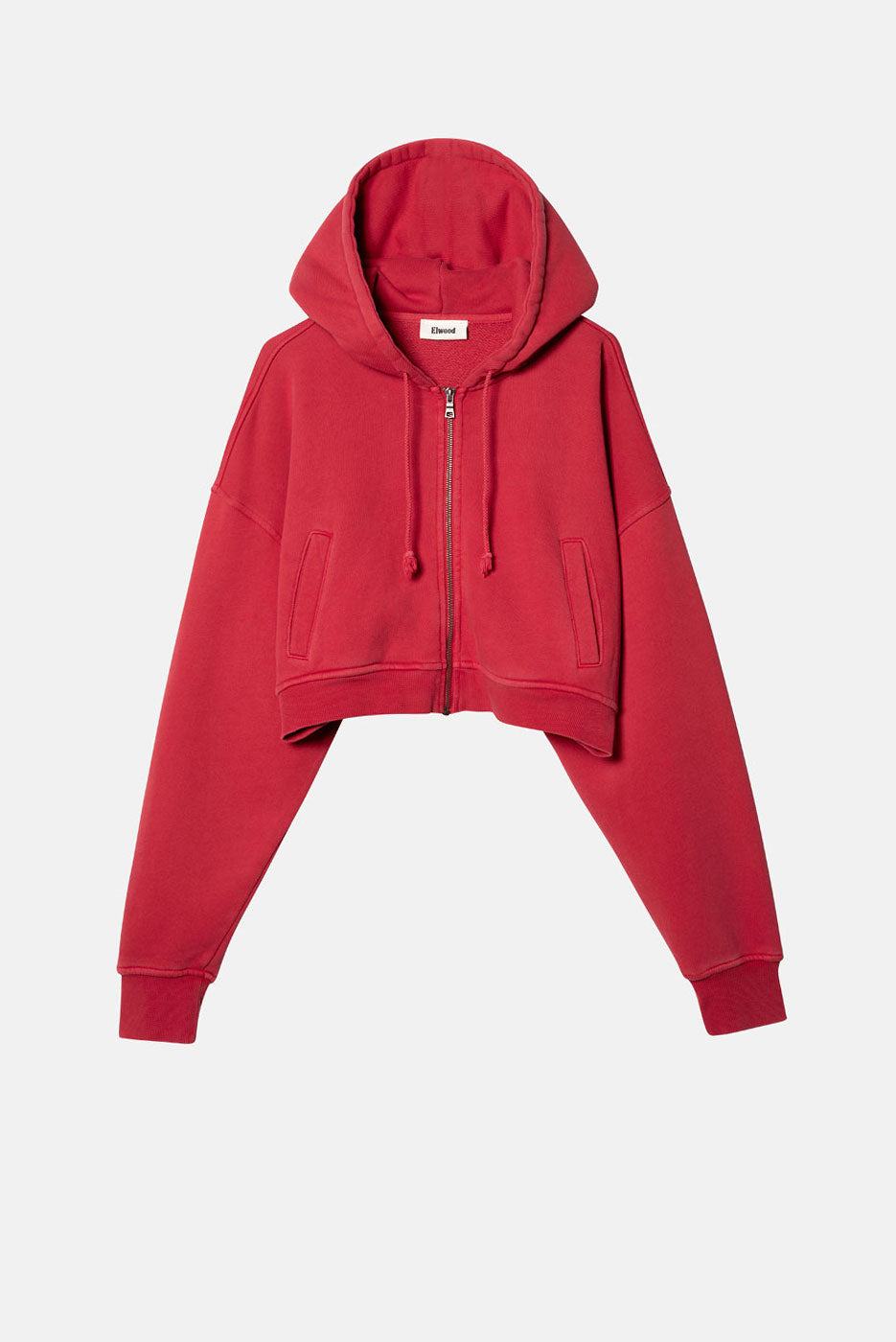 BABYDOLL CROP ZIP HOODIE in VINTAGE CHERRY – Elwood Clothing