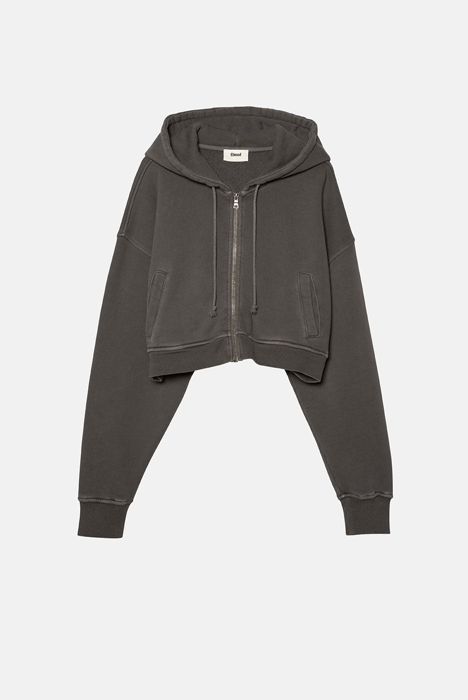 BABYDOLL CROP ZIP HOODIE 2.0 in VINTAGE GREY – Elwood Clothing