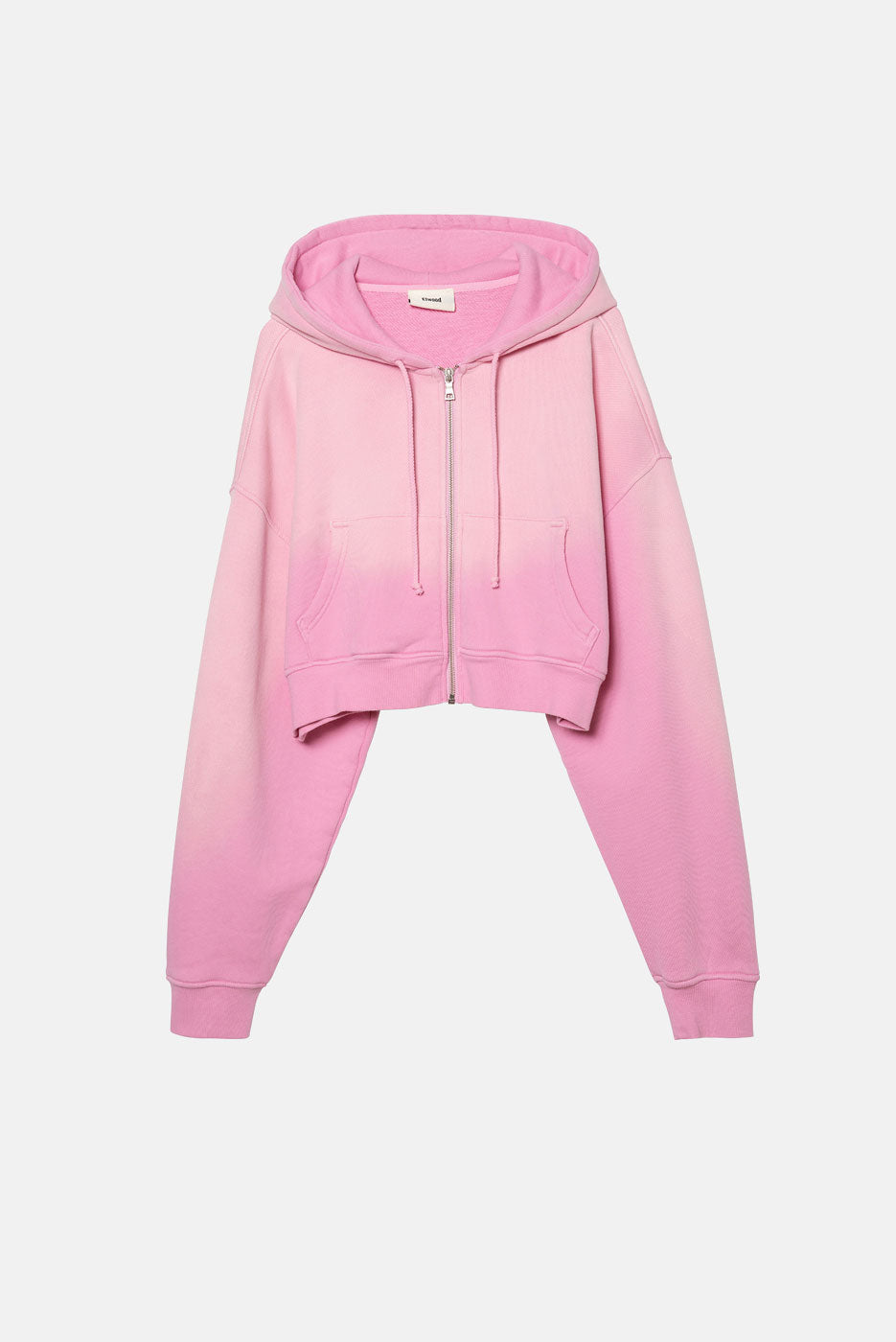 BABYDOLL CROP ZIP HOODIE in SUN FADED PINK – Elwood Clothing