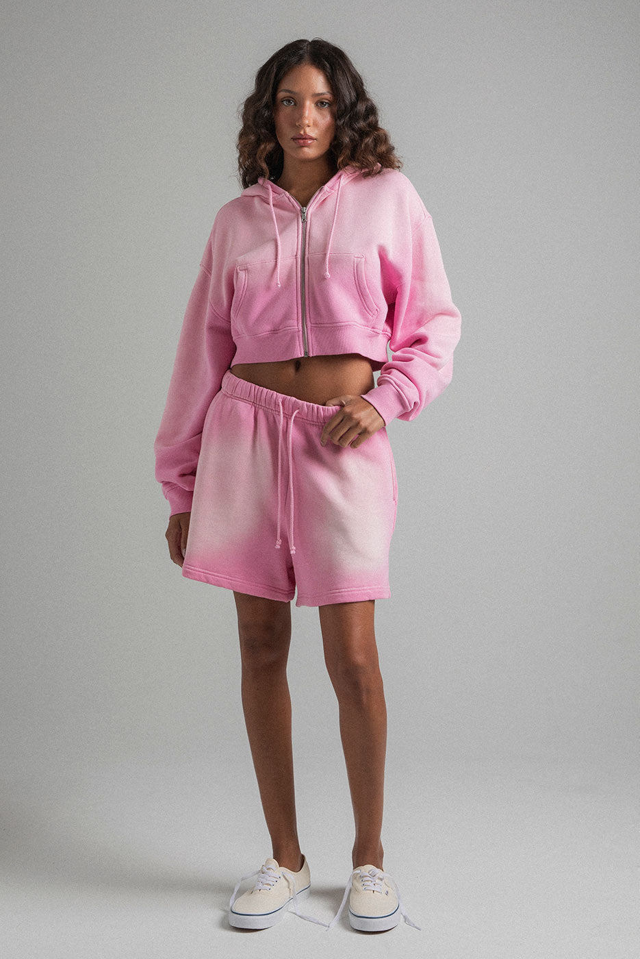 BABYDOLL CROP ZIP HOODIE