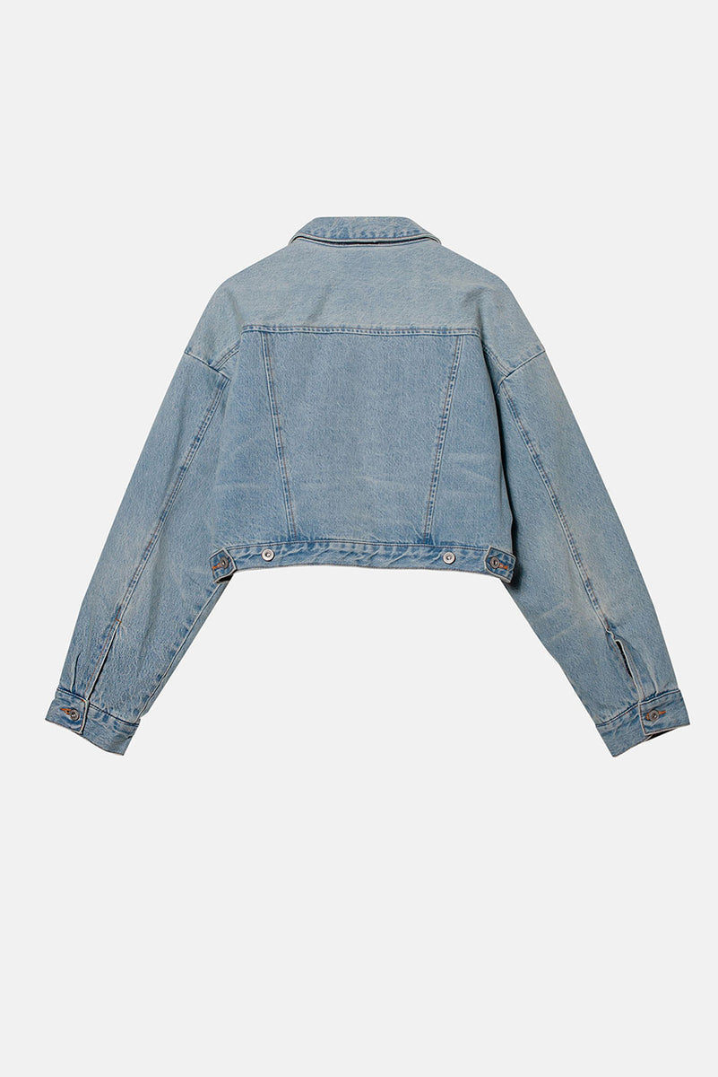 CROP WESTERN DENIM JACKET in LIGHT INDIGO – Elwood Clothing